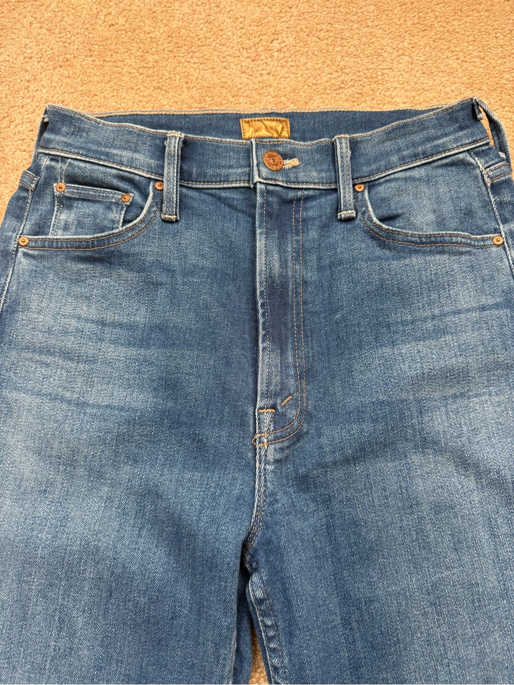 MOTHER High Waisted Rider Skim Straight Leg in Hue Are You? Jeans Size 28 - Picture 3 of 11